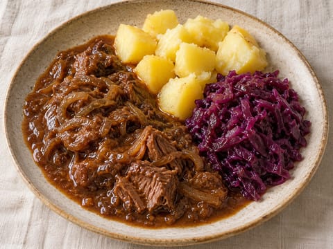Hachee Met Rodekool (holenderski gulasz wołowy z cebulą i czerwoną kapustą) Hachee Met Rodekool (holenderski gulasz wołowy z cebulą i czerwoną kapustą)