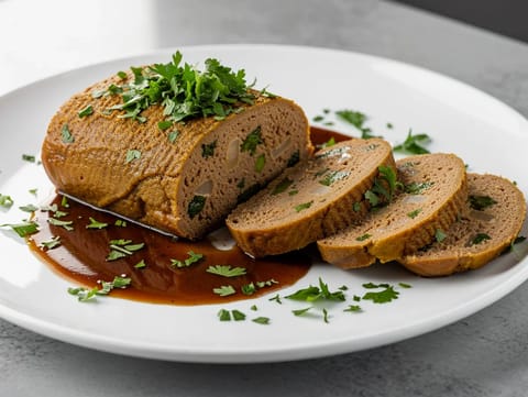 Hackbraten (pastel de carne alemán con costra de mostaza)