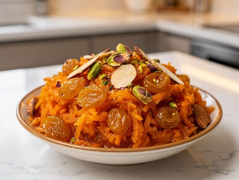 Gajar ka Halwa (Halwa de zanahoria con leche y ghee) Gajar ka Halwa (Halwa de zanahoria con leche y ghee)