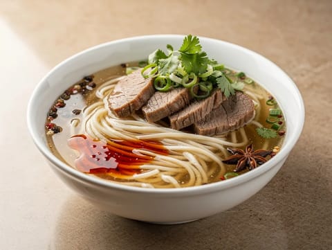 Hand-Pulled Beef Noodles (tăiței Lanzhou în supă limpede)