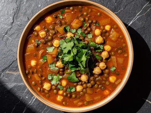 Harira (sopa marroquí de lentejas y garbanzos)