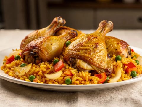 Arroz con Pollo (eenpans kip en saffraanrijst)
