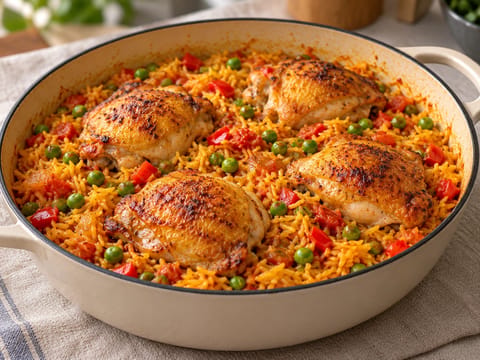 Arroz con Pollo (Hähnchen und Safranreis aus einem Topf) Arroz con Pollo (Hähnchen und Safranreis aus einem Topf)