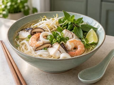 Vietnamesisk seafood hotpot med citrongræs og lime Vietnamesisk seafood hotpot med citrongræs og lime