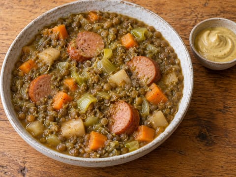 Hollandse Linzenstoof (hollandsk linsestuvning) med røget pølse Hollandse Linzenstoof (hollandsk linsestuvning) med røget pølse