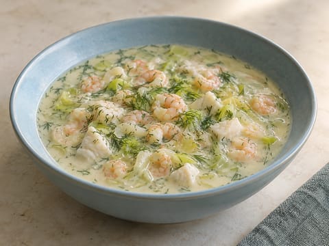 Niederländische Fischsuppe mit Garnelen Niederländische Fischsuppe mit Garnelen