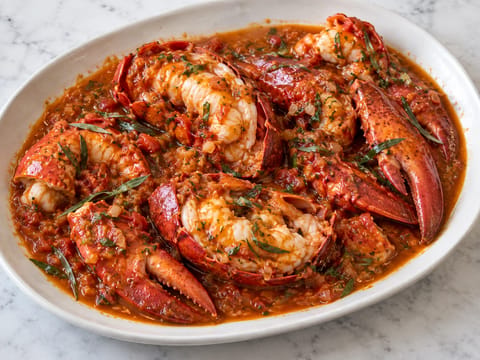 Homard à l’Armoricaine (Lobster in Tomato and Cognac Sauce) Homard à l’Armoricaine (Lobster in Tomato and Cognac Sauce)