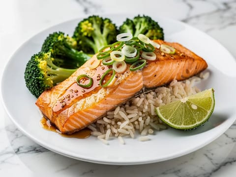Lachs mit Honig-Knoblauch-Glasur Lachs mit Honig-Knoblauch-Glasur