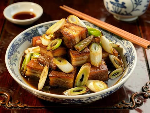 Hong Shao Rou (rødbraiseret svinebryst) Hong Shao Rou (rødbraiseret svinebryst)