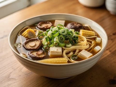 Scharf-saure Suppe (chinesische Suppe mit Tofu und Shiitake)