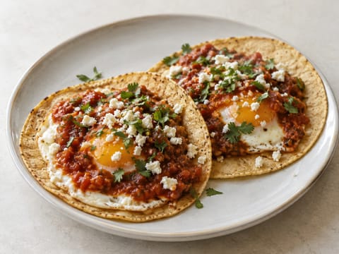 Huevos Rancheros (uova fritte con salsa di pomodoro e peperoncino)