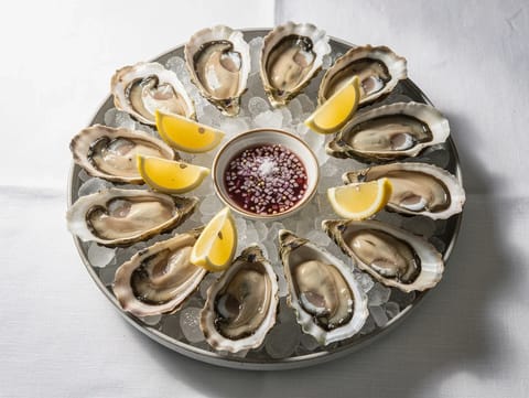 Plateau d’Huîtres (vassoio di ostriche francesi con mignonette)
