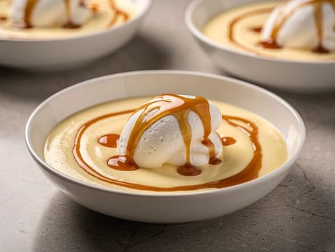 Île Flottante (Meringa in camicia galleggiante con crema alla vaniglia)
