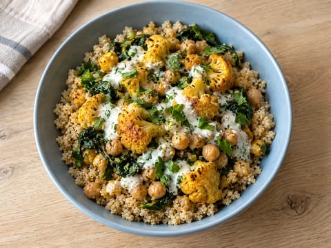 Indiai quinoa zöldségtál (Quinoa fűszeres zöldségekkel és joghurttal) Indiai quinoa zöldségtál (Quinoa fűszeres zöldségekkel és joghurttal)