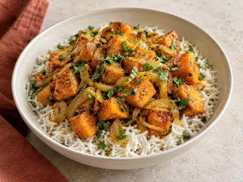 Bol indian cu cartofi dulci (cartofi dulci condimentați) Bol indian cu cartofi dulci (cartofi dulci condimentați)