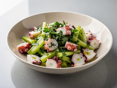 Insalata di Polpo (włoska sałatka z ośmiornicy z cytryną i pietruszką)