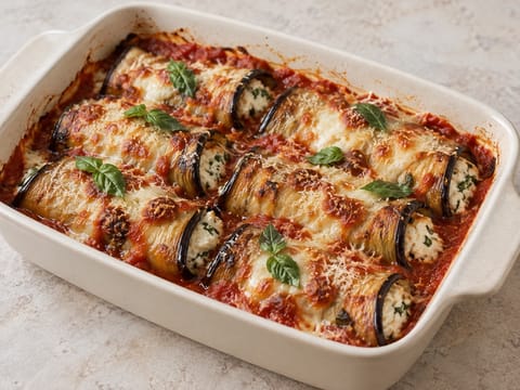 Involtini di Melanzane con Ricotta (auberginerullar med ricotta)