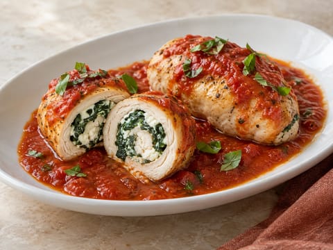 Involtini di Pollo con Spinaci e Ricotta (Chicken Rolls with Spinach and Ricotta) Involtini di Pollo con Spinaci e Ricotta (Chicken Rolls with Spinach and Ricotta)