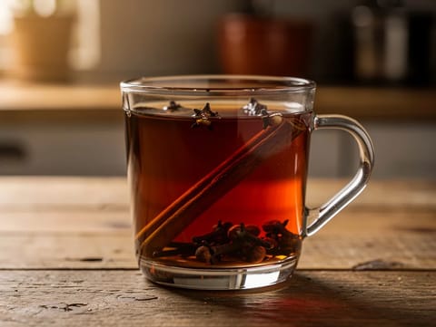 Jägertee (Gewürzrum und schwarzer Tee)