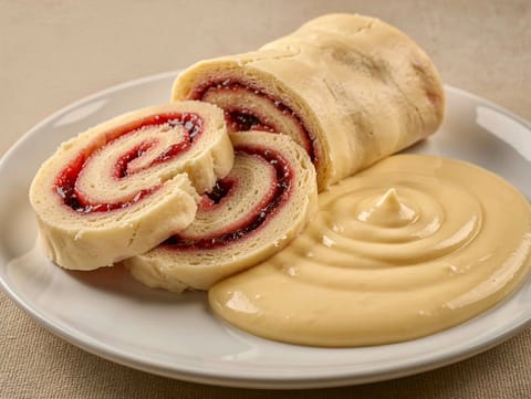 Jam Roly-Poly (pudding vapeur au suif et confiture) Jam Roly-Poly (pudding vapeur au suif et confiture)