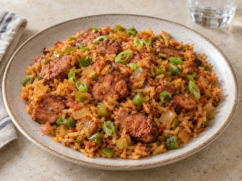 Jambalaya s klobásou andouille Jambalaya s klobásou andouille