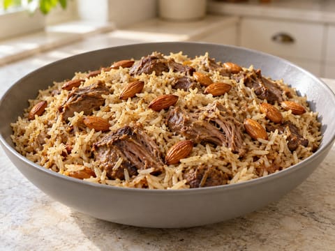 Jordanian Zarb (Ağır pişmiş kuzu ve baharatlı pilav) Jordanian Zarb (Ağır pişmiş kuzu ve baharatlı pilav)