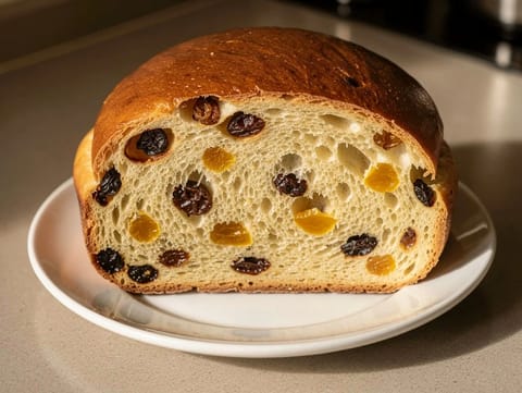 Julekake (pão de Natal norueguês com passas e casca cristalizada mista)