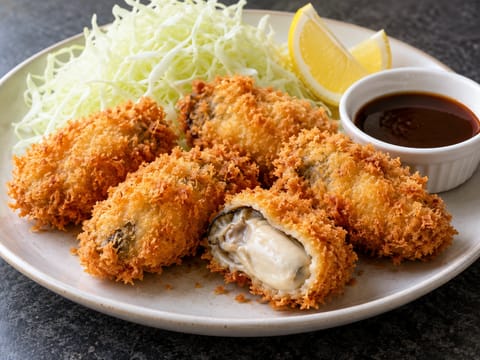 Kaki Fry (smažené ústřice v panko strouhance) Kaki Fry (smažené ústřice v panko strouhance)