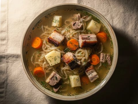 Kapusniak z Kiszonej Kapusty (polsk surkålsuppe)