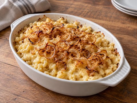 Käsespätzle (Swabian Cheese Spätzle with Crispy Onions) Käsespätzle (Swabian Cheese Spätzle with Crispy Onions)