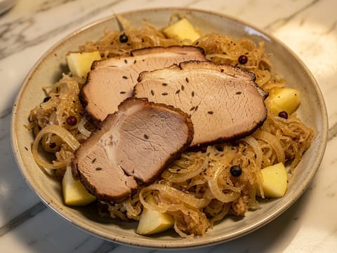 Kassler mit Sauerkraut (cerdo ahumado con chucrut)