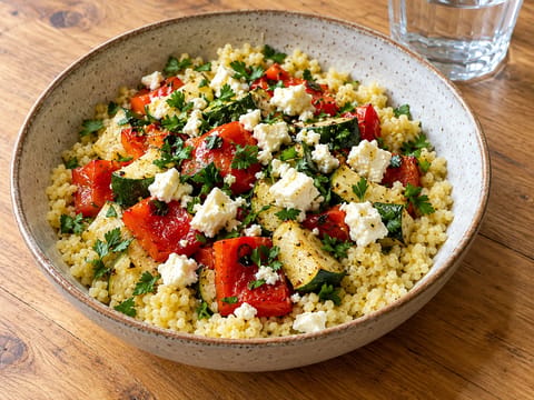 Kasza Jaglana Bowl (hirse med bagte grøntsager og feta) Kasza Jaglana Bowl (hirse med bagte grøntsager og feta)