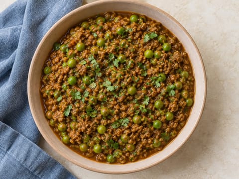 Keema Matar (cordero picado con guisantes)