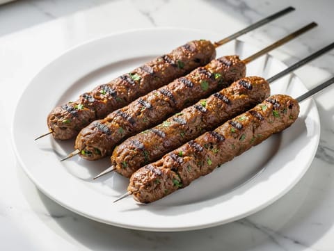 Marokańskie szaszłyki kefta (kebaby z mielonej jagnięciny) Marokańskie szaszłyki kefta (kebaby z mielonej jagnięciny)