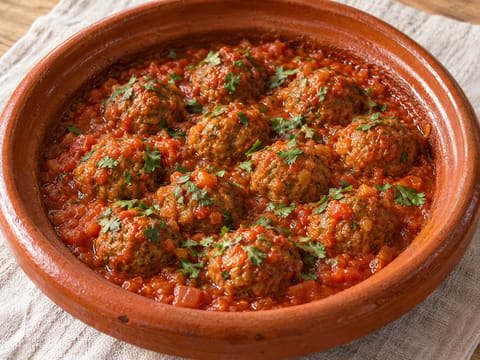 Kefta-Tajine (Fleischbällchen in Tomatensauce) Kefta-Tajine (Fleischbällchen in Tomatensauce)
