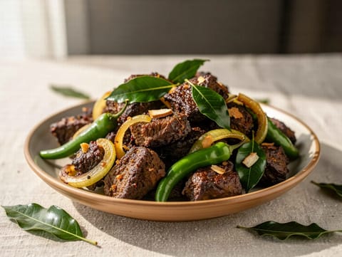 Kerala Beef Fry s kari listy