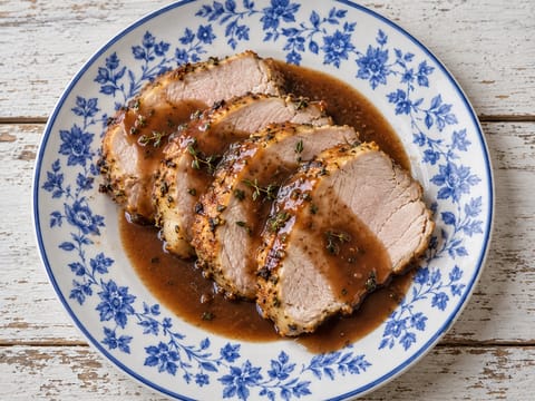 Kerstrollade met Jus (Schweinebratenrolle mit Rotweinsoße) Kerstrollade met Jus (Schweinebratenrolle mit Rotweinsoße)
