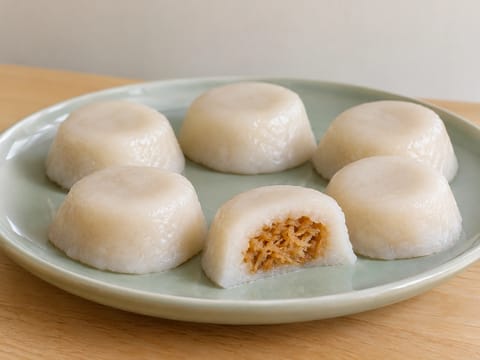 Khanom Sai Sai (gotowane na parze kokosowe pierożki)