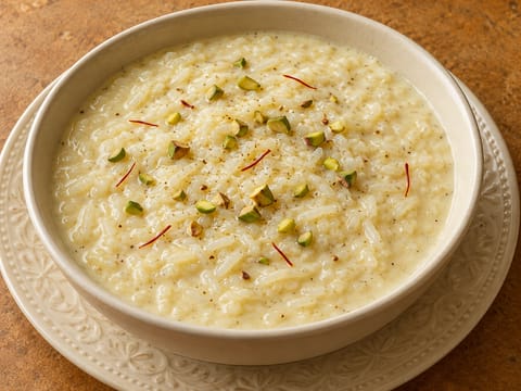 Kheer (indiai rizspuding kardamommal és sáfránnyal) Kheer (indiai rizspuding kardamommal és sáfránnyal)