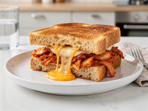 Croque-monsieur moderne au kimchi