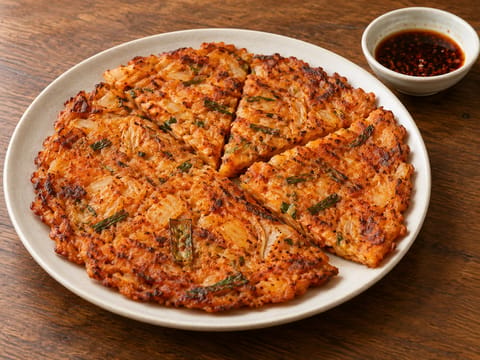 Kimchi Jeon (Kimchi- und Frühlingszwiebel-Pfannkuchen) Kimchi Jeon (Kimchi- und Frühlingszwiebel-Pfannkuchen)
