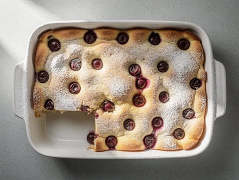 Kirschmichel (německý chlebový pudink s třešněmi)
