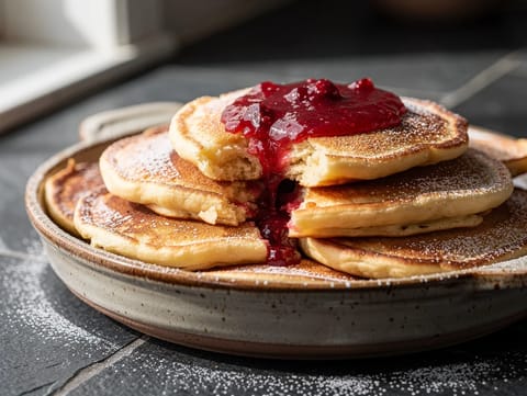 Klatkager (Danish Pancakes with Strawberry Jam) Klatkager (Danish Pancakes with Strawberry Jam)