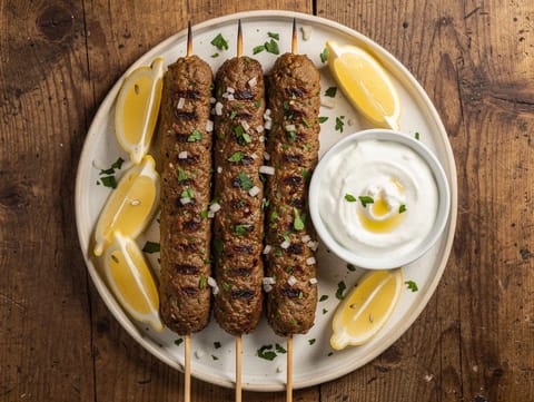 Marhahúsos kofta kebabnyársak