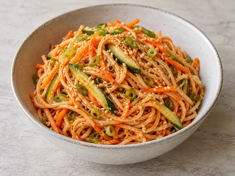 Salada coreana de noodles picantes