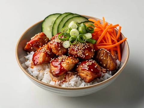 Koreansk stærk kyllinge poke bowl