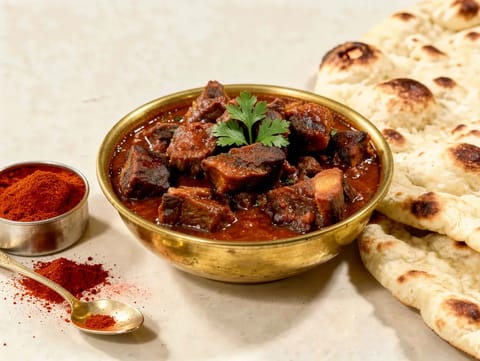 Laal Maas (rajasthanilainen punainen vuohicurry)