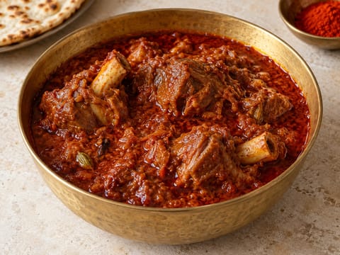 Laal Maas (curry rajasthani de carne de oaie roșu) Laal Maas (curry rajasthani de carne de oaie roșu)