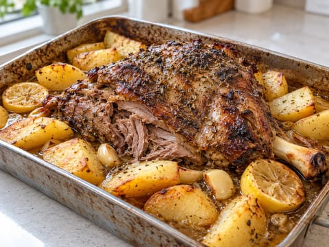 Arni Kleftiko (Slow-Roasted Lamb with Potatoes and Lemon) Arni Kleftiko (Slow-Roasted Lamb with Potatoes and Lemon)