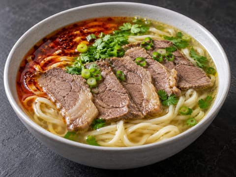 Lanzhou Beef Noodles (sopa de noodles puxados à mão) Lanzhou Beef Noodles (sopa de noodles puxados à mão)
